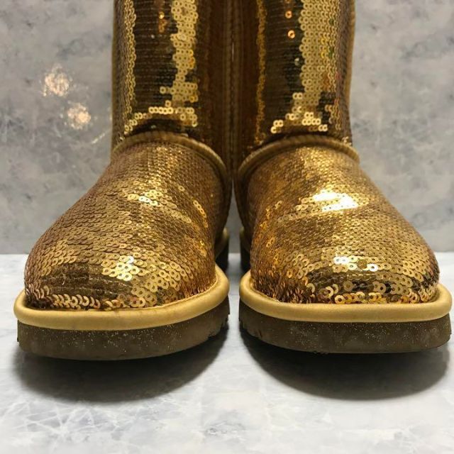 美品 UGG アグ クラシックショート ゴールド 36 スパンコール レア