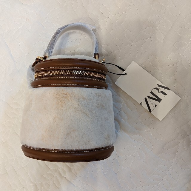 ZARA】ザラ フェイクファー ハンドバック ショルダーバック ...