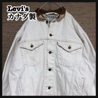 リーバイス(Levi's)の【リーバイス】ジージャン　レザー　白　カナダ製　ホワイト　Mサイズ　□２(Gジャン/デニムジャケット)