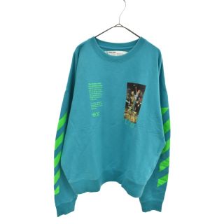 オフホワイト(OFF-WHITE)のOFF-WHITE オフホワイト 20SS PASCAL PAINTING OVER CREWNECK パスカル ペインティング クルーネック スウェット トレーナー パーカー ライトブルー OMBA035R20E30014(スウェット)