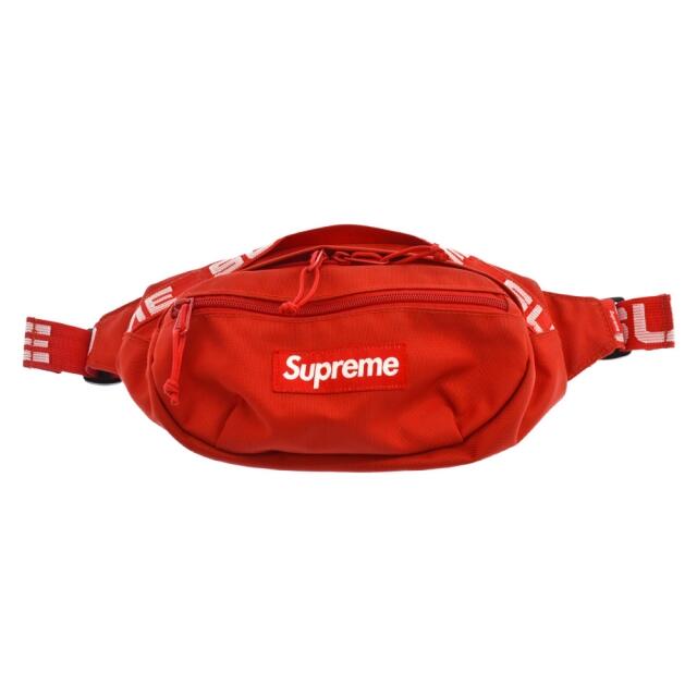 SUPREME シュプリーム 18SS Waist Bag テープロゴ コーデュラナイロン ウエストバッグ レッド