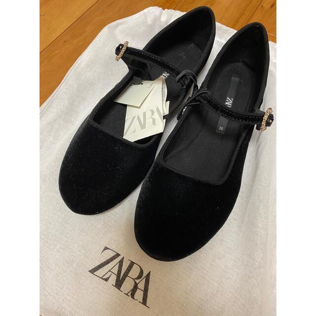 ZARA ビジュー　バレエジューズ　36 5