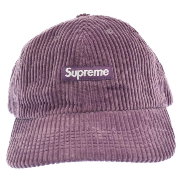 Supreme(シュプリーム)のSUPREME シュプリーム 20AW Ripple Corduroy Small Box 6-Panel リップル コーデュロイ スモールボックスロゴキャップ 帽子 パープル メンズの帽子(キャップ)の商品写真