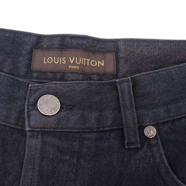 LOUIS VUITTON(ルイヴィトン)のルイヴィトン パンツ デニム ロゴ耳付き ジーンズ メンズ M~L ブラック メンズのパンツ(デニム/ジーンズ)の商品写真