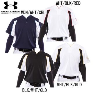 アンダーアーマー(UNDER ARMOUR)のアンダーアーマー ベースボール シャツ XL WHT/BLK/GLD ホワイト(ウェア)