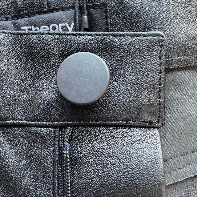 theory - 新品 Theory セオリー パンツ レザー 羊革 黒 ブラック 0の
