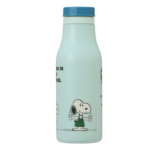 ステンレスロゴボトル スタバ　PEANUTS ブルー　スヌーピー キッズ/ベビー/マタニティの授乳/お食事用品(水筒)の商品写真