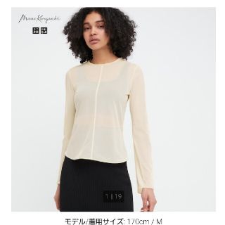 ユニクロ(UNIQLO)の新品未使用タグ付き🤍ユニクロ　シアークルーネックTシャツ(Tシャツ(長袖/七分))