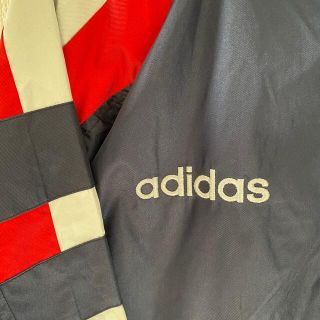 90'sadidasアディダスナイロンジャケットxlメンズ長袖ネイビー紺常田