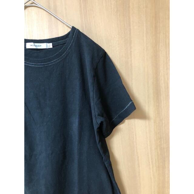 moussy(マウジー)のMOUSSY マウジー　RERUM GARMENT DYE Tシャツ　黒 レディースのトップス(Tシャツ(半袖/袖なし))の商品写真