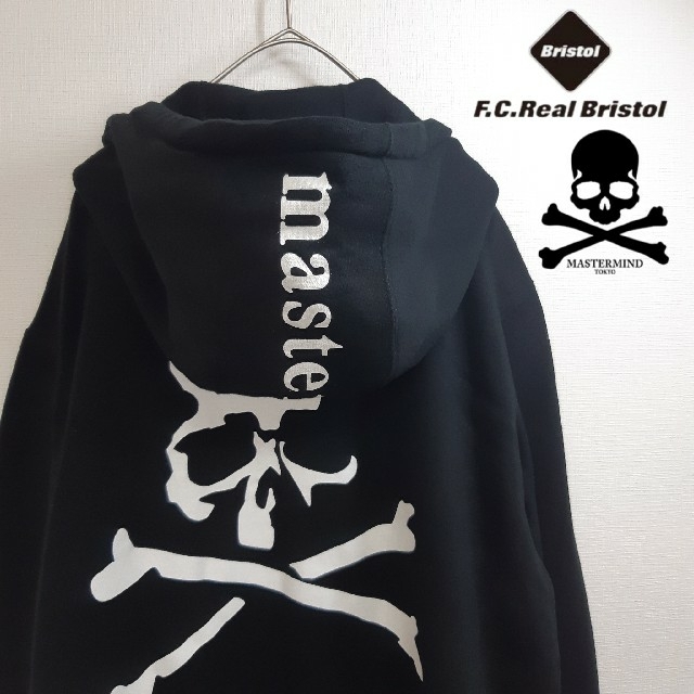 【美品】FCRB×MASTERMIND プルオーバー パーカー スカル 黒 M