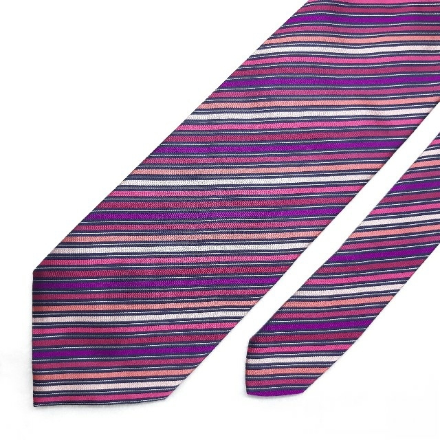 Paul Smith - Paul Smith ストライプ マルチカラー パープル ネクタイ
