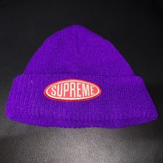 シュプリーム(Supreme)の《Supreme》ビーニー(紫)(ニット帽/ビーニー)