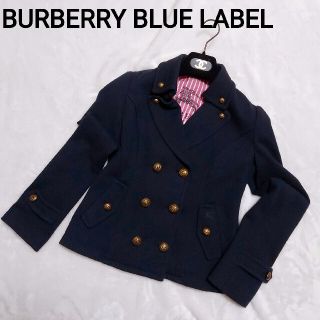 バーバリーブルーレーベル(BURBERRY BLUE LABEL)の極美品☆バーバリーブルーレーベル 紺ブレテーラードジャケット 金ボタン 36 S(テーラードジャケット)