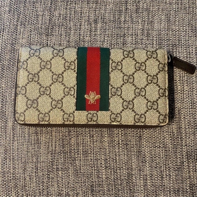 GUCCI グッチ長財布　シグネチャーウェブ＆ビー　ジップアラウンドクロージャーのサムネイル