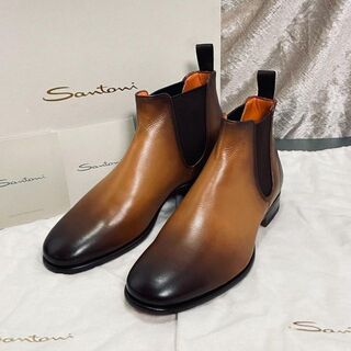 Santoni - ☆新品☆サントーニ サイドゴアブーツ 6.5/25.5cm パティーヌ 革靴