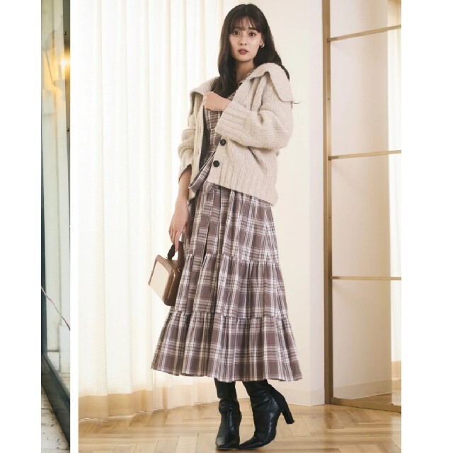 Herlipto Bergamo Plaid Tiered Long Dress