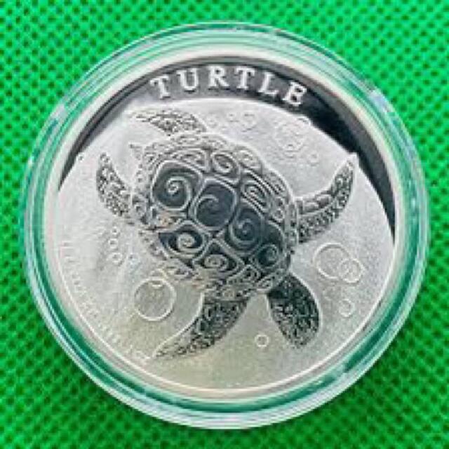 シルバーピーチ 【稀少!500枚限定】ニウエ ウミガメ カラー銀貨 1