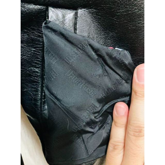 ヴィンテージ シングルライダース レザー 毛皮 リアルファー Hanabishi