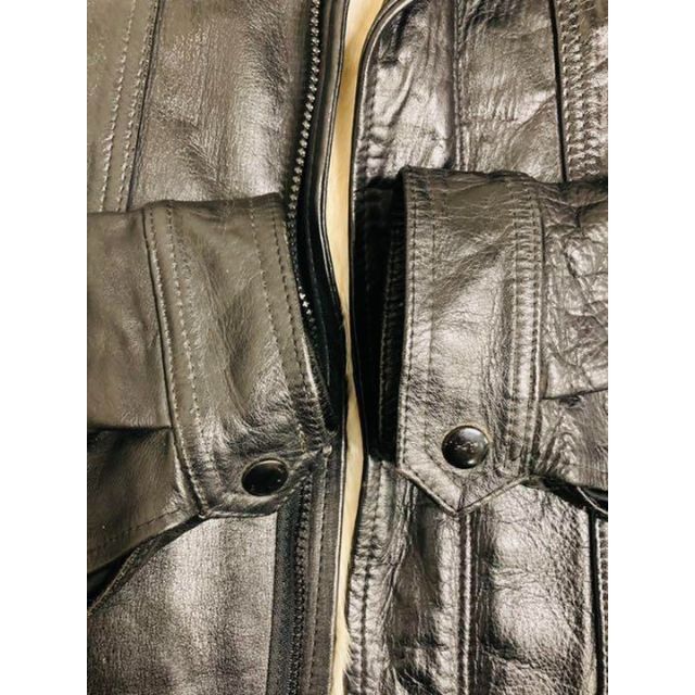 ヴィンテージ シングルライダース レザー 毛皮 リアルファー Hanabishi-