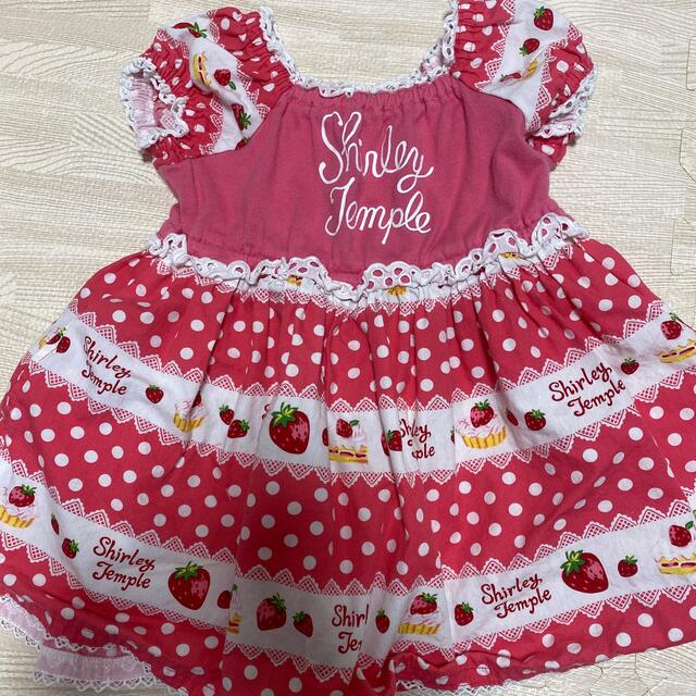 Shirley Temple(シャーリーテンプル)のワンピース　いちご柄　90cm キッズ/ベビー/マタニティのキッズ服女の子用(90cm~)(ワンピース)の商品写真