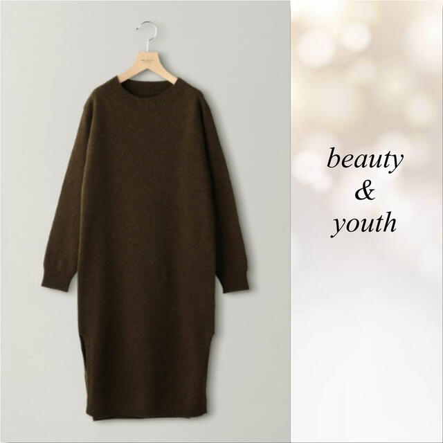 BEAUTY&YOUTH UNITED ARROWS(ビューティアンドユースユナイテッドアローズ)の【beauty&youth】ハイネックサイドスリットニットワンピース レディースのワンピース(ひざ丈ワンピース)の商品写真