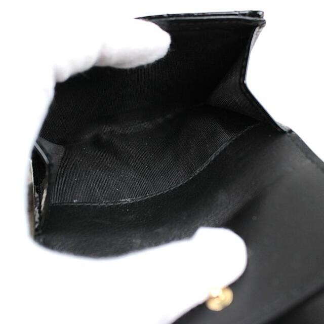 Dior(ディオール)のディオール　ミニ財布　三つ折り財布　エナメル　チャーム付き　ブラック　黒　q23 レディースのファッション小物(財布)の商品写真