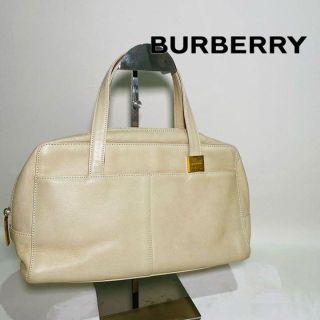 バーバリー(BURBERRY)の【大人気】Burberryバーバリー　レザーハンドバッグ　ノバチェック　ホワイト(トートバッグ)