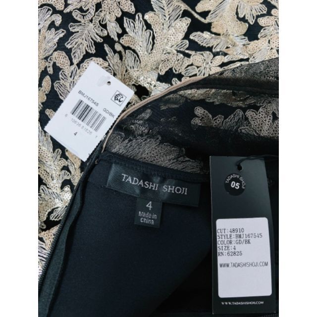 TADASHI SHOJI(タダシショウジ)の【再値下げ中】新品TADASHI SHOJI 二次会ドレス<黒・ブラック> レディースのワンピース(ひざ丈ワンピース)の商品写真