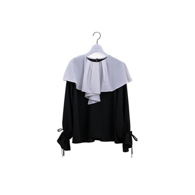 GINGER掲載商品 【美品】akiki cape blouse black × white 完売品 GINGER掲載商品 【美品】akiki cape blouse black × white 完売品