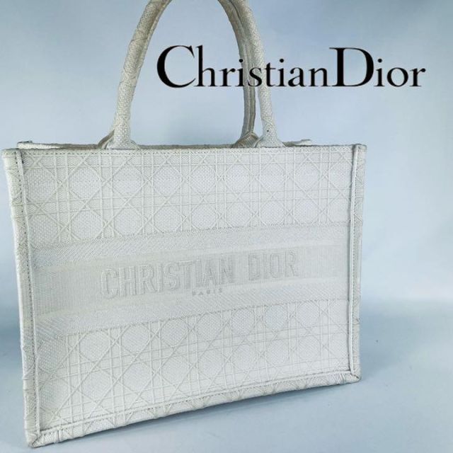 ハンドバッグ【即日発送】Dior ディオール　ブックトート　ミディアム　希少　白　ホワイト