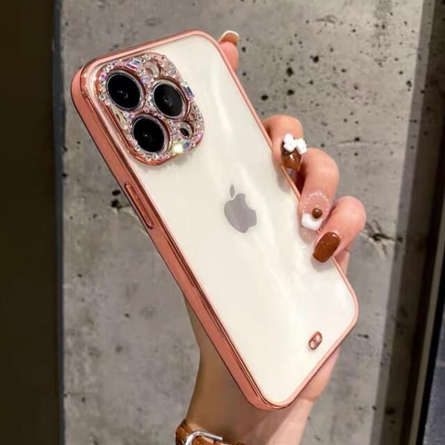 パープル　ピンク　ストーン　可愛い　iPhone14Proケース スマホ/家電/カメラのスマホアクセサリー(iPhoneケース)の商品写真