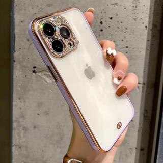 パープル　ピンク　ストーン　可愛い　iPhone14Proケース(iPhoneケース)