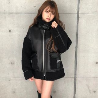 アンビー ENVYM ボアコンビボンバーJKムートンジャケット ムートンブルゾン