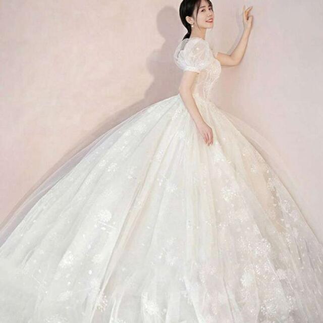 ブライダルドレス プリンセス 半袖 パフスリーブ ウェディング ブライダルドレス プリンセス 半袖 パフスリーブ ウェディング