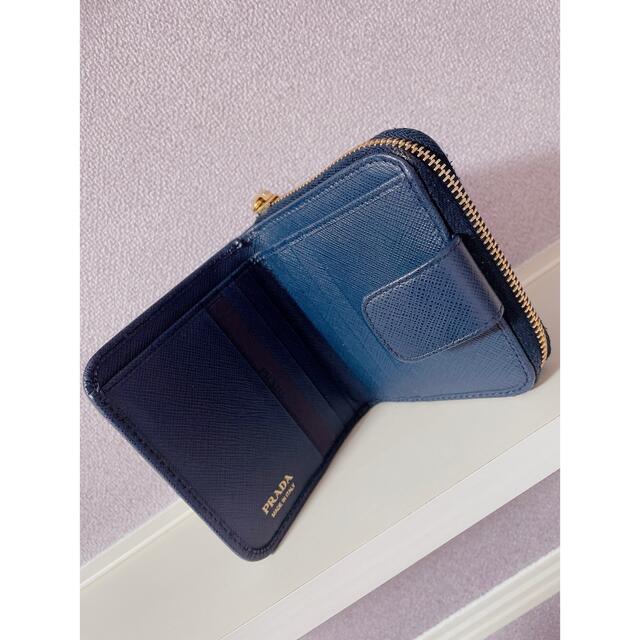 PRADA 折りたたみ財布 ネイビー 2
