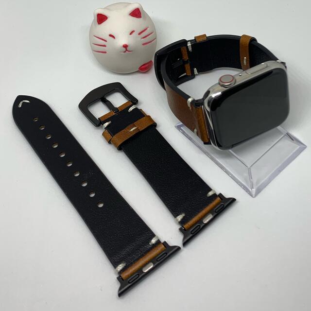 AppleWatch バンド牛皮 アップルウォッチベルト革レザーベルト メンズの時計(レザーベルト)の商品写真