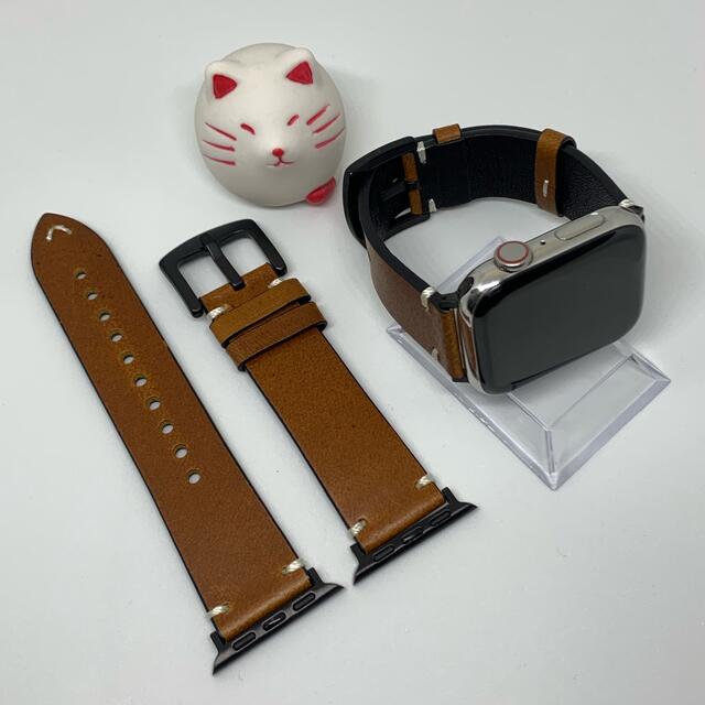 AppleWatch バンド牛皮 アップルウォッチベルト革レザーベルト メンズの時計(レザーベルト)の商品写真