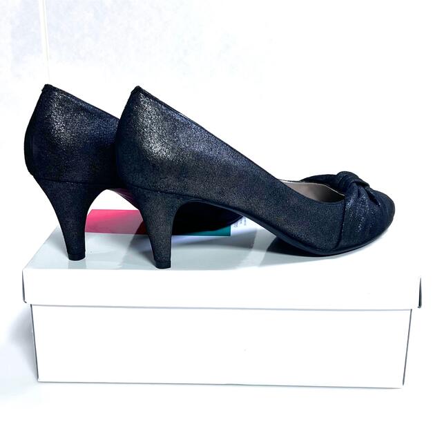 GINZA Kanematsu(ギンザカネマツ)のGINZAカネマツ❤️新品❤️黒ブラック上品グリッターリボン レディースの靴/シューズ(ハイヒール/パンプス)の商品写真