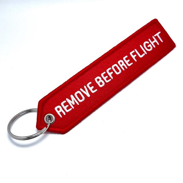 『REMOVE BEFORE FLIGHT』 五角形 フライトタグ　キーリング エンタメ/ホビーのテーブルゲーム/ホビー(航空機)の商品写真