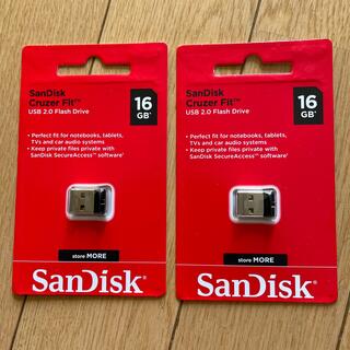 SanDisk - SanDisk Cruzer Fit USB2.0フラッシュメモリ 16GB2個