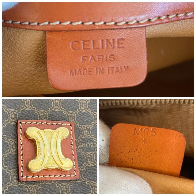 極美品 CELINE セリーヌ マカダム トリオンフ レザー ミニ ボストン