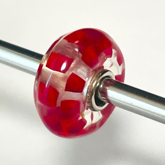 アクセサリーtrollbeads トロールビーズ レアカラーチェス クリアレッド