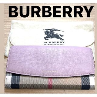 バーバリー(BURBERRY)のえーたいぷ様専用BURBERRYバーバリー長財布カード収納ピンク中古 送料無料(財布)