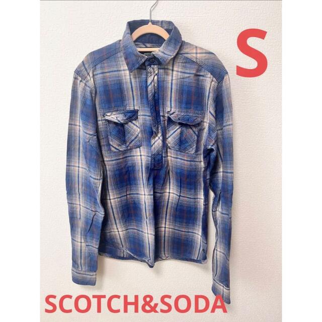 SCOTCH & SODA(スコッチアンドソーダ)のSCOTCH&SODA スコッチ&ソーダ長袖トップス　チェックシャツ　 Sサイズ メンズのトップス(Tシャツ/カットソー(七分/長袖))の商品写真