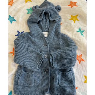 ベビーギャップ(babyGAP)のGAP くま　ニットカーディガン（青）(カーディガン/ボレロ)