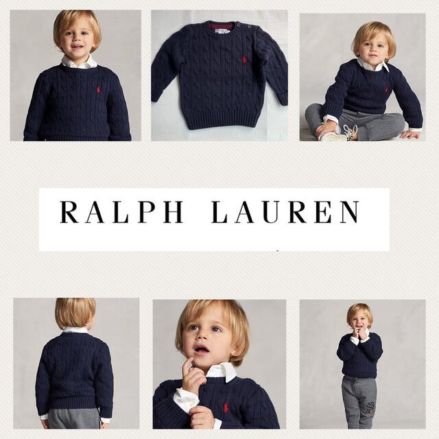 Ralph Lauren(ラルフローレン)の12m80cm ラルフローレン  ccセーター　紺　赤ポニー キッズ/ベビー/マタニティのベビー服(~85cm)(シャツ/カットソー)の商品写真