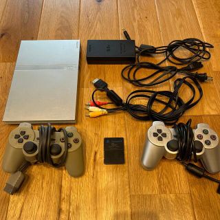 プレイステーション2(PlayStation2)のPlayStation2  SCPH-75000 シルバー　ソフト7本セット(家庭用ゲーム機本体)