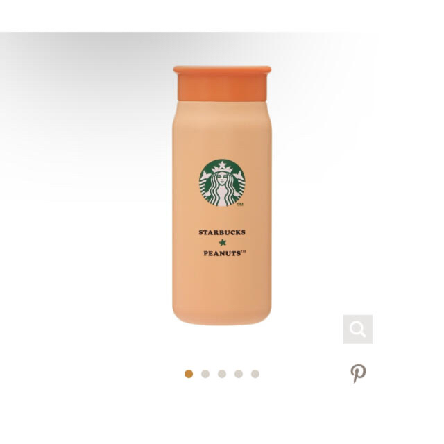 Starbucks Coffee(スターバックスコーヒー)のスターバックス ステンレスミニボトル PEANUTS オレンジ 355ml インテリア/住まい/日用品のキッチン/食器(タンブラー)の商品写真