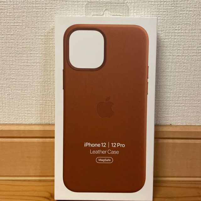新品Apple純正iPhone12/12Proレザーケース サドルブラウン